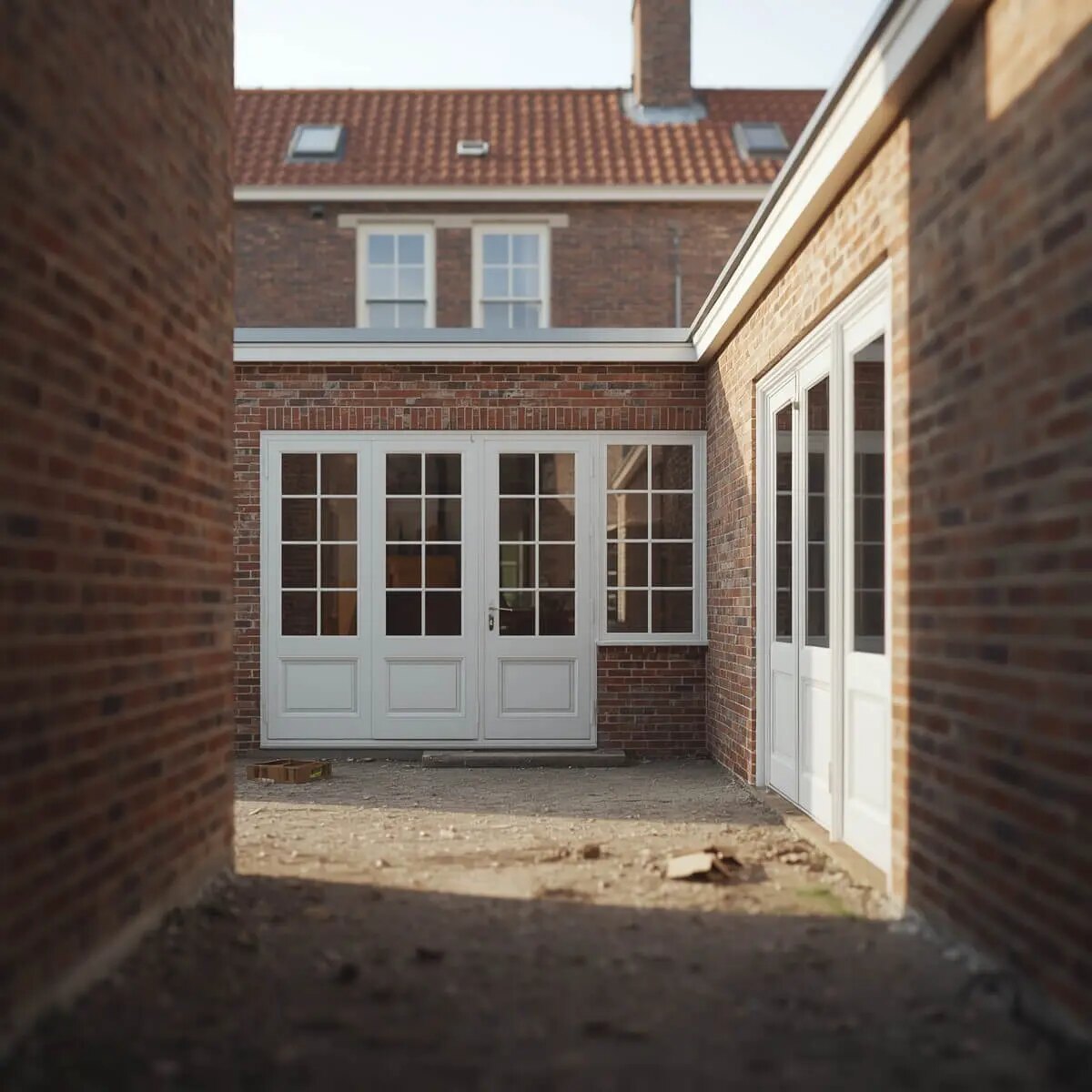 Vernieuwde woning met glazen puien, eigen werk van Renotix